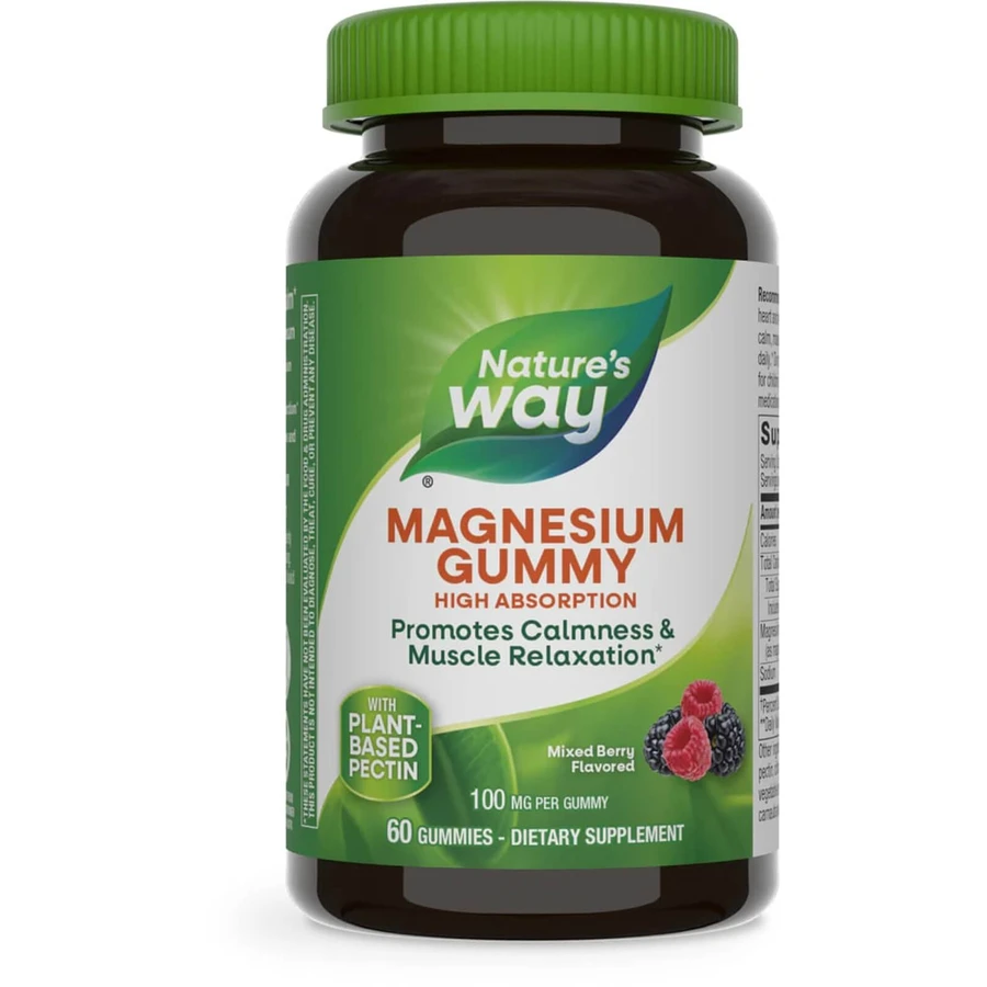 Магній цитрат, Magnesium Gummy, Nature's Way, зі смаком ягід, 100 мг, 60 жувальних цукерок: ціни та характеристики