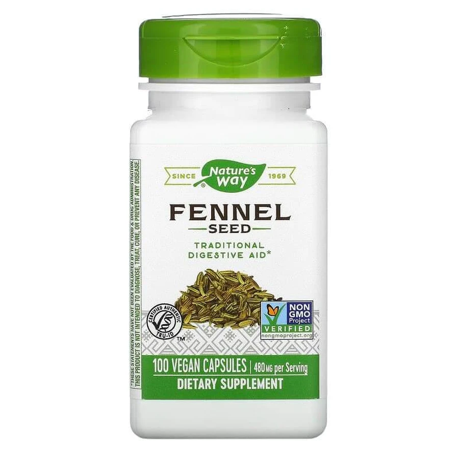 Фенхель, Fennel, Nature's Way, семена, 480 мг, 100 капсул: цены и характеристики