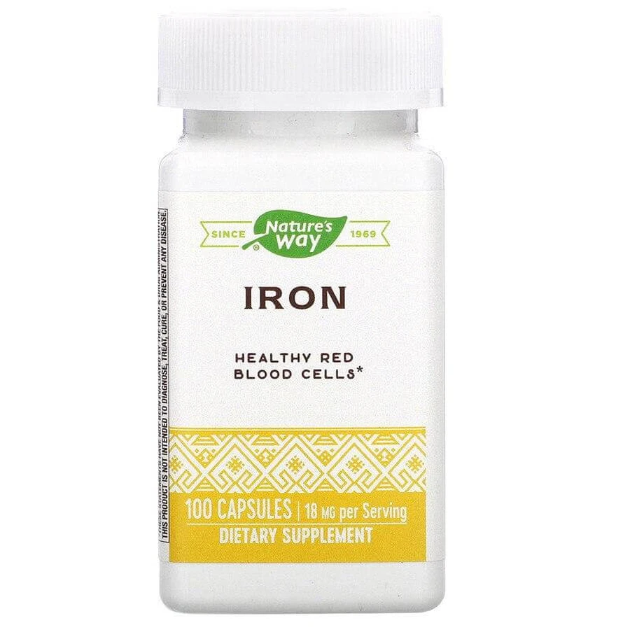 Железо, Iron, Nature's Way, 18 мг, 100 капсул: цены и характеристики