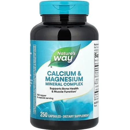 Кальций и магний, Calcium & Magnesium, Nature's Way, минеральный комплекс, 750 мг, 250 капсул (250 мг в капсуле): цены и характеристики
