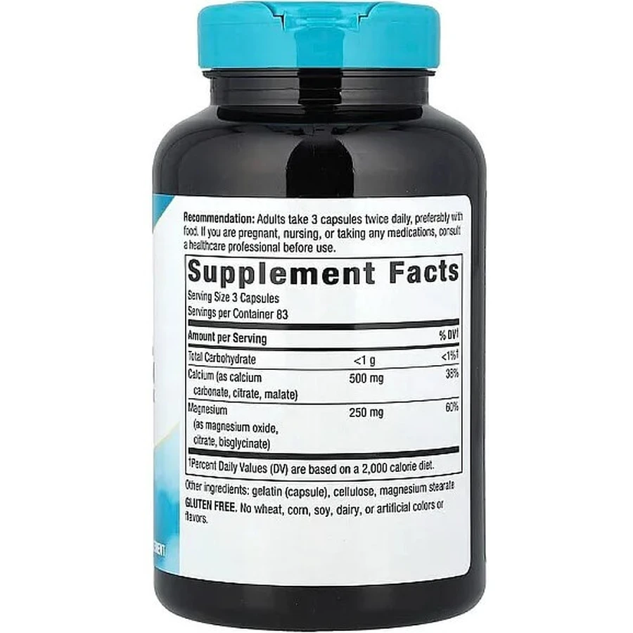 Кальций и магний, Calcium & Magnesium, Nature's Way, минеральный комплекс, 750 мг, 250 капсул (250 мг в капсуле): цены и характеристики