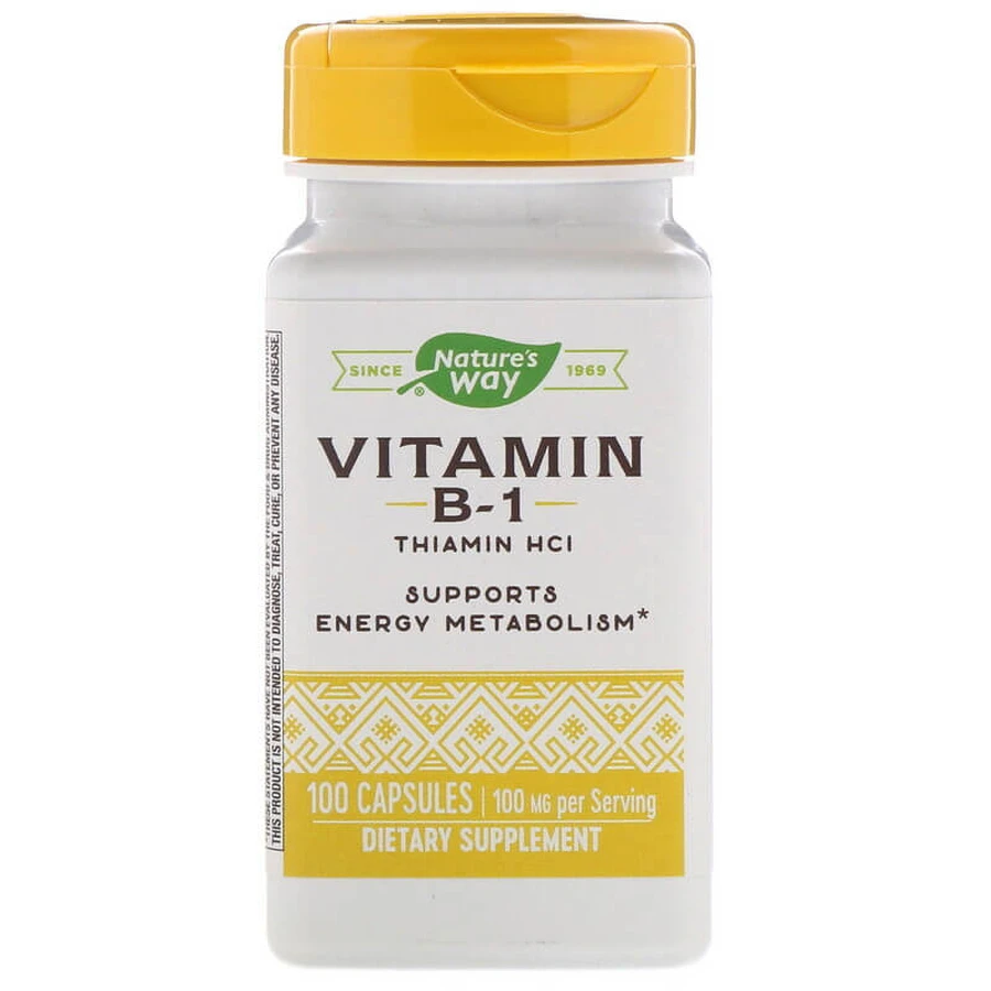 Тиамин, Vitamin B-1, Nature's Way, 100 мг, 100 капсул: цены и характеристики