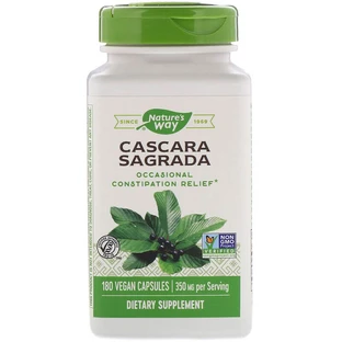 Каскаро сограда, Cascara Sagrada, Nature's Way, старая кора, 350 мг, 180 капсул