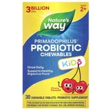 Пробиотик для детей, Primadophilus, Nature's Way, вишня, 3 млрд. CFU, 30 жевательных таблеток