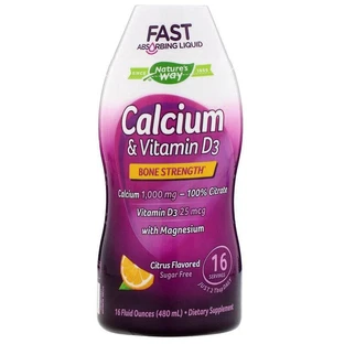 Кальцій і вітамін Д3, Calcium & Vitamin D3, Nature's Way, цитрус, 480 мл