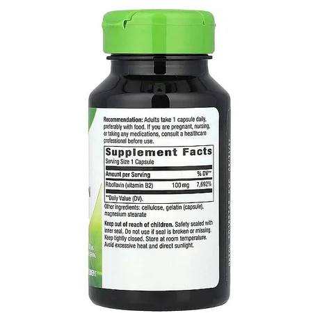 Рибофлавин, Vitamin B2, Nature's Way, 100 мг, 100 капсул: цены и характеристики
