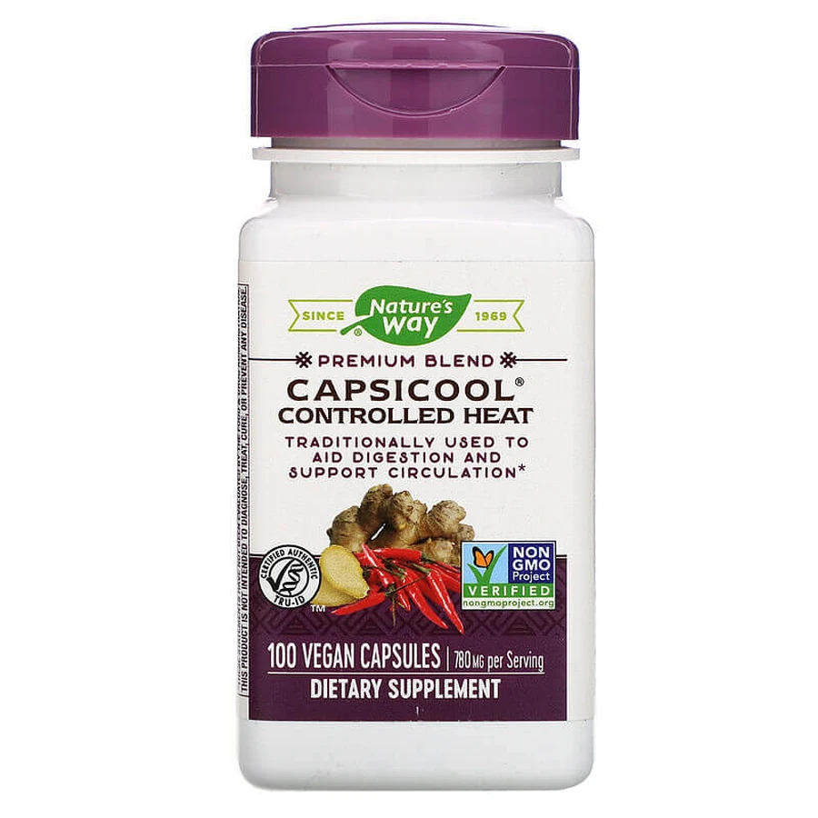 Каенский перец и имбирь, CapsiCool, Nature's Way, 100 капсул: цены и характеристики