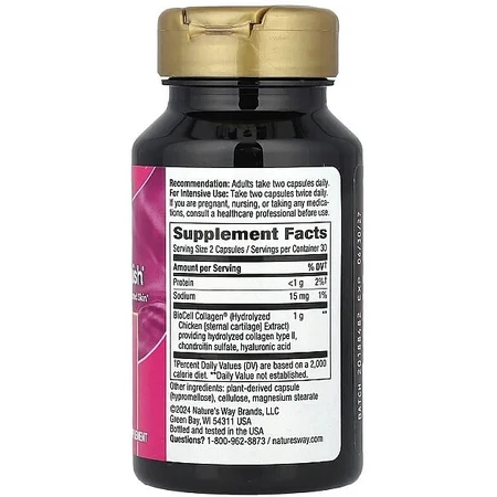 Запатентованный коллаген Nature's Way Hydraplenish Collagen, 60 капсул: цены и характеристики