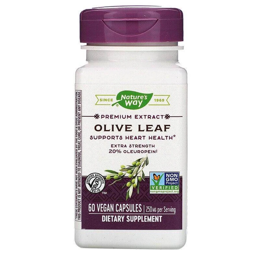 Экстракт листьев оливы, Olive Leaf, Nature's Way, веган, 60 капсул: цены и характеристики