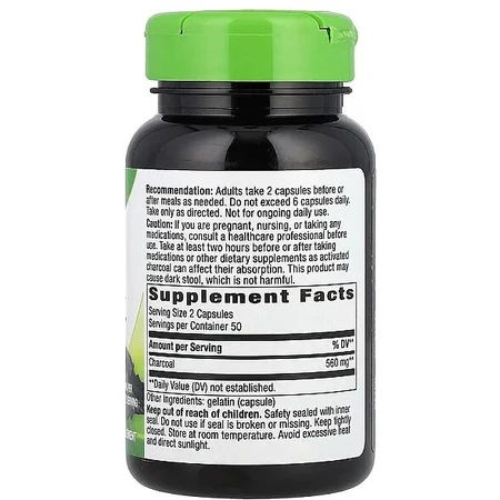 Активоване вугілля, Charcoal Activated, Nature's Way, 280 мг, 360 капсул: ціни та характеристики