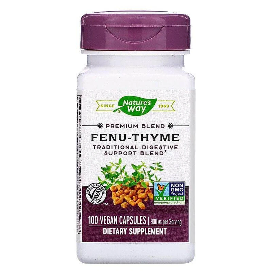 Суміш для дихальних шляхів, Fenu-Thyme, Nature's Way, 900 мг, 100 капсул: ціни та характеристики