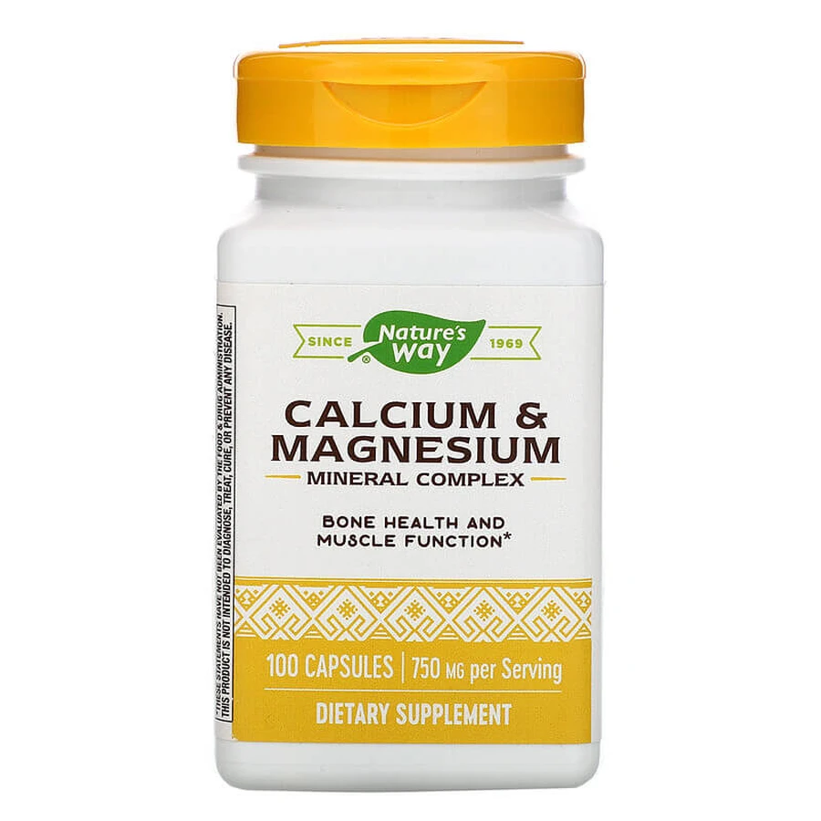 Кальцій та магній, Calcium & Magnesium Mineral Complex, Nature's Way, 750 мг, 100 капсул (250 мг у капсулі): ціни та характеристики