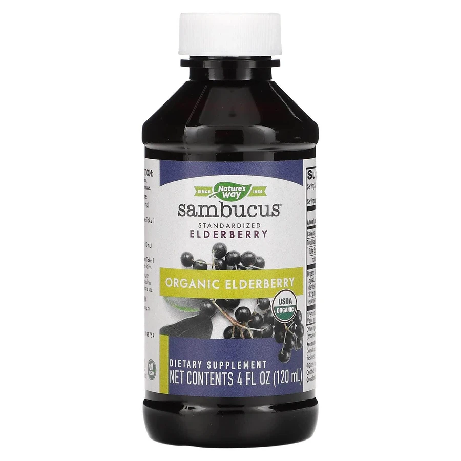 Черная бузина, био, Sambucus, Nature's Way, органик, 120 мл: цены и характеристики