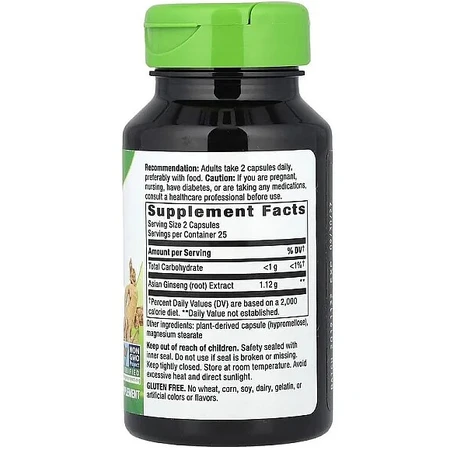 Азиатский женьшень, Asian Ginseng, Nature's Way, 1120 мг, 50 капсул: цены и характеристики