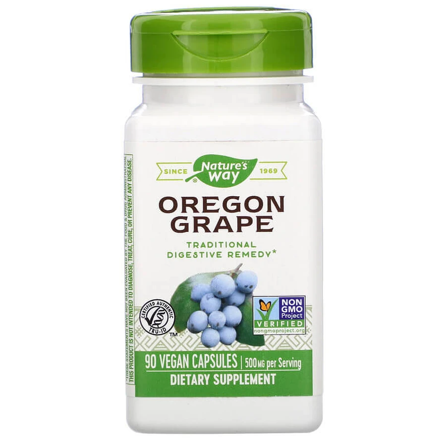 Корінь Орегонського винограду, Oregon Grape, Nature's Way, 500 мг, 90 капсул: ціни та характеристики