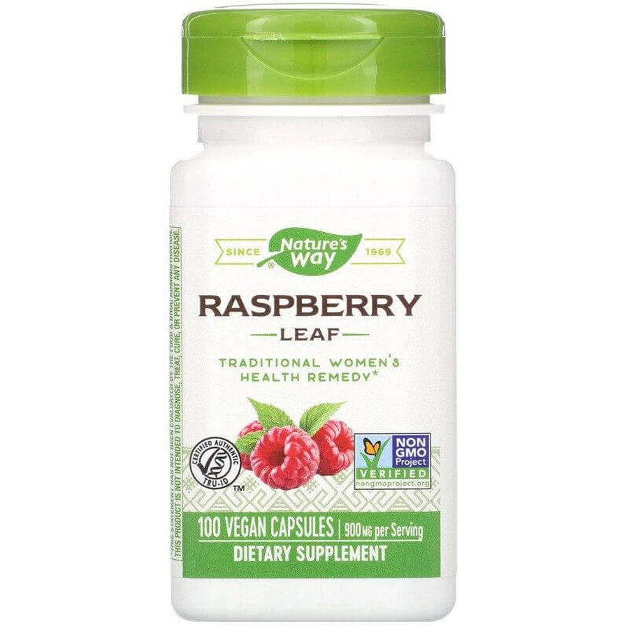 Красная малина (листья), Red Raspberry, Nature's Way, 900 мг, 100 капсул: цены и характеристики