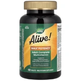 Мультивитамины 3 таблетки в день, Alive! Max3 Daily, Multi-Vitamin Max3 Potency, Natures Way, 180 таблеток