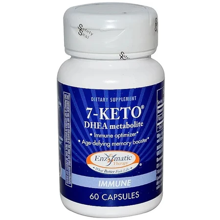 7-Кето ДГЕА метаболіт, 7-KETO, DHEA Metabolite, Enzymatic Therapy 25 мг, 60 веганських капсул: ціни та характеристики