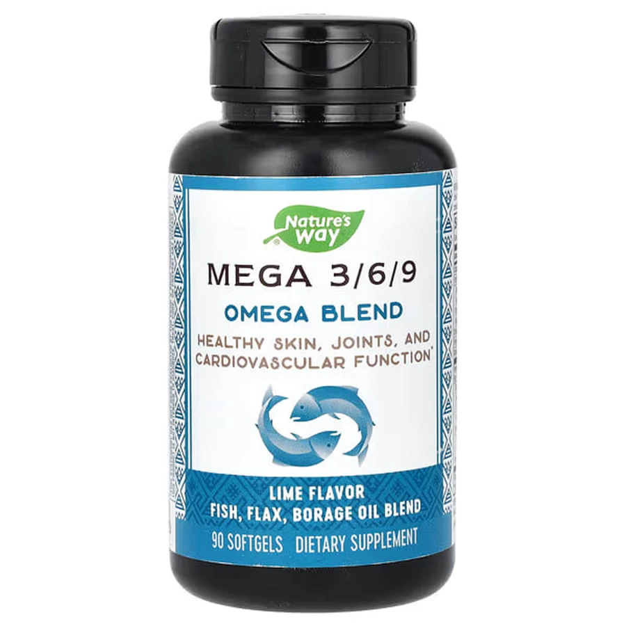 Смесь омега 3 6 9, Omega Blend, Nature's Way, лайм, 90 капсул: цены и характеристики