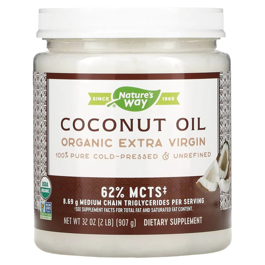 Кокосовое масло экстра, Coconut Oil, Nature's Way, органик, 907 г: цены и характеристики
