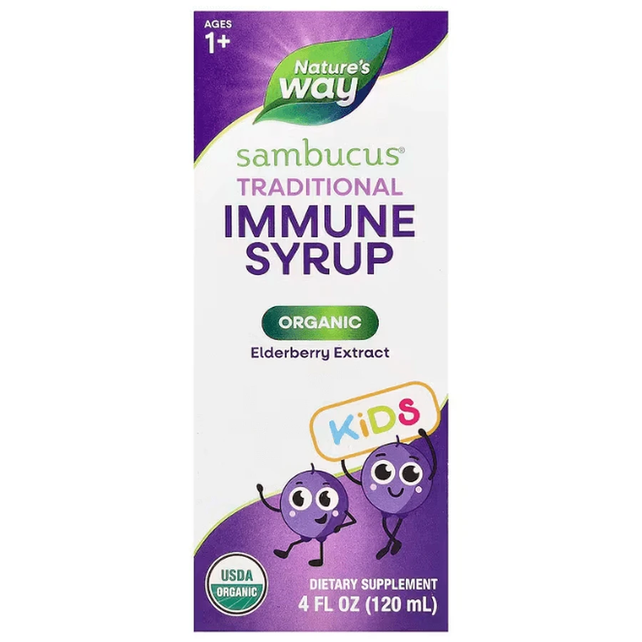 Чорна бузина, Sambucus for Kids, Nature's Way, сироп, органік, 120 мл: ціни та характеристики