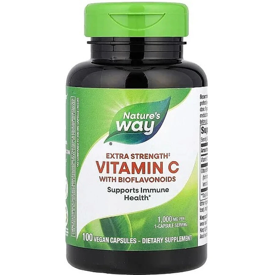 Витамин C с биофлавоноидами, Vitamin C, Nature's Way, 1000 мг, 100 веганских капсул: цены и характеристики