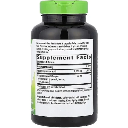 Витамин C с биофлавоноидами, Vitamin C, Nature's Way, 1000 мг, 100 веганских капсул: цены и характеристики