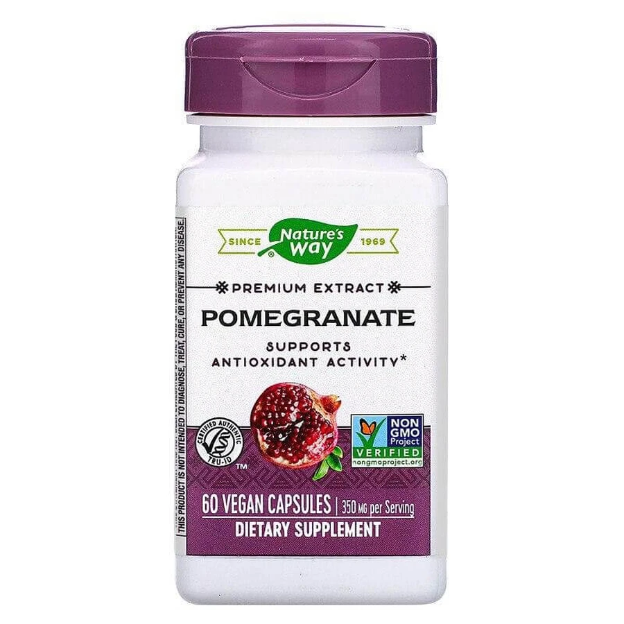 Гранат, Pomegranate, Nature's Way, стандартизований, 350 мг, 60 капсул: ціни та характеристики
