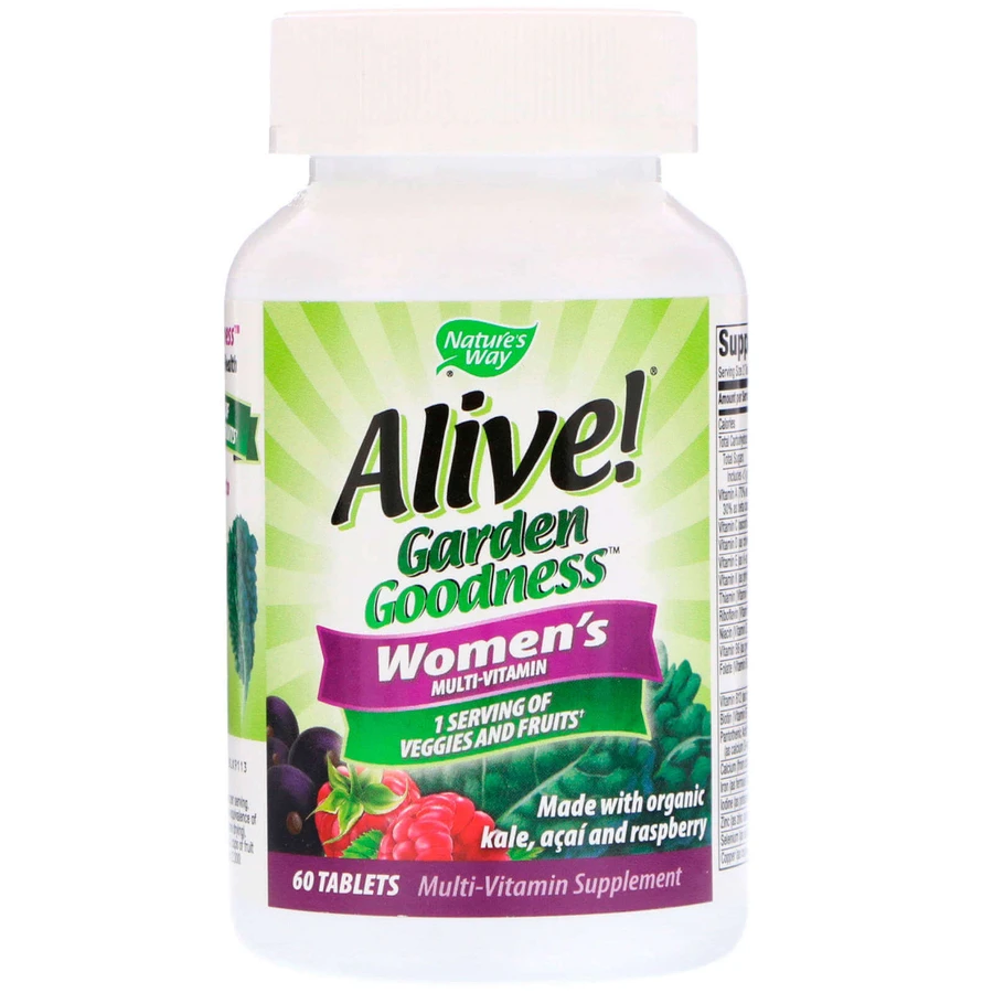 Мультивитамины для женщин, Alive!, Women's Multivitamin, Nature's Way, 60 таблеток: цены и характеристики