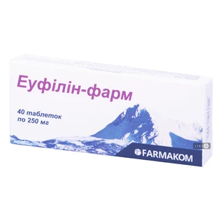 Еуфілін-Фарм таблетки, 0,25 г №40
