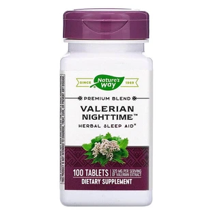 Валериана, Valerian Nighttime, Nature's Way, без привкуса, для сна, 100 таблеток