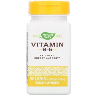 Вітамін В6, Vitamin B-6, Nature's Way, 50 мг, 100 капсул