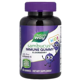 Підтримка імунітету для дітей, Immune Gummy with Zinc & Vitamin C, Nature's Way, бузина з цинком та вітаміном C, 60 жувальних цукерок