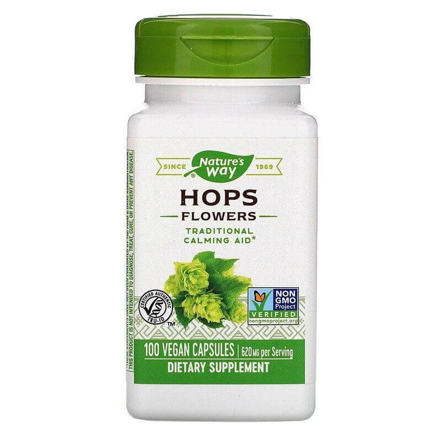 Хмель (цветы), Hops, Nature's Way, 620 мг, 100 капсул: цены и характеристики