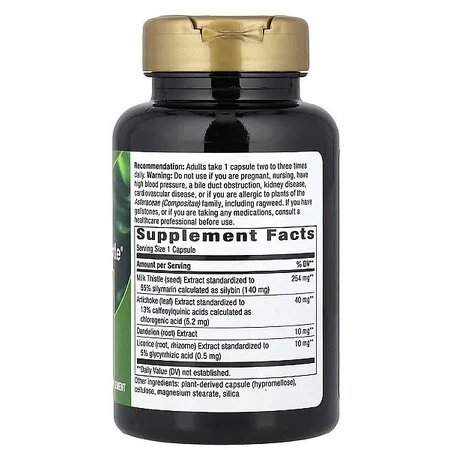 Підтримка печінки, Super Milk Thistle, Nature's Way, 120 веганських капсул: ціни та характеристики