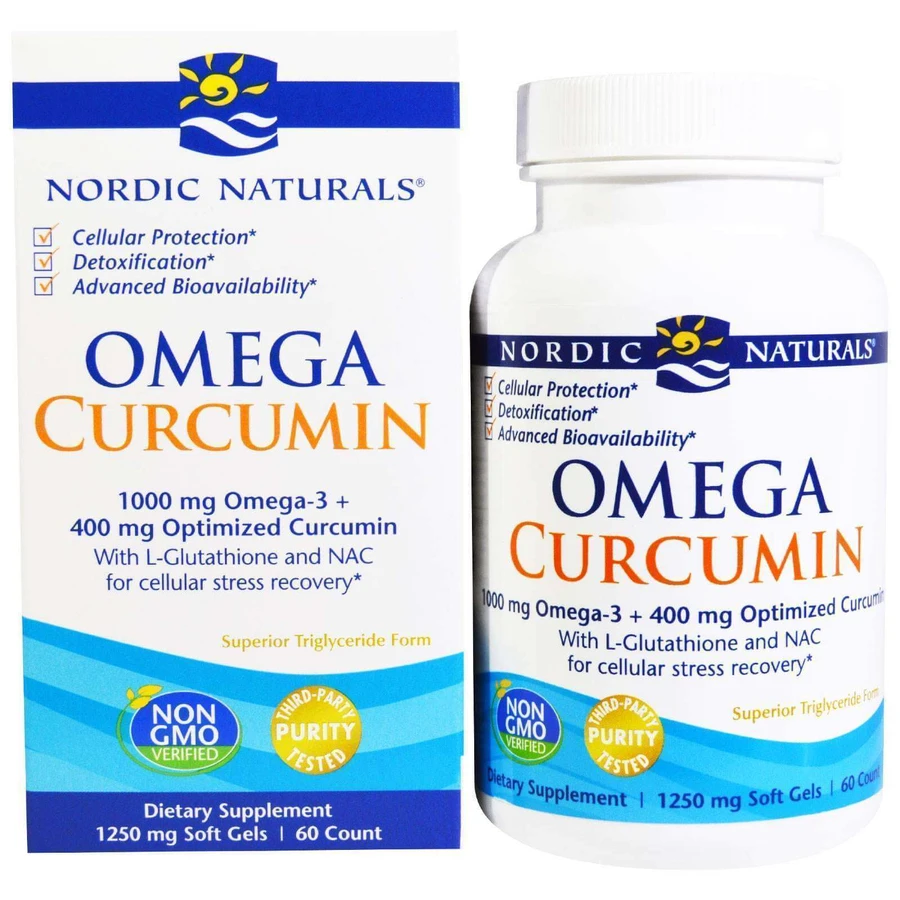 Омега и куркумин, Omega Curcumin, Nordic Naturals, 60 капсул: цены и характеристики
