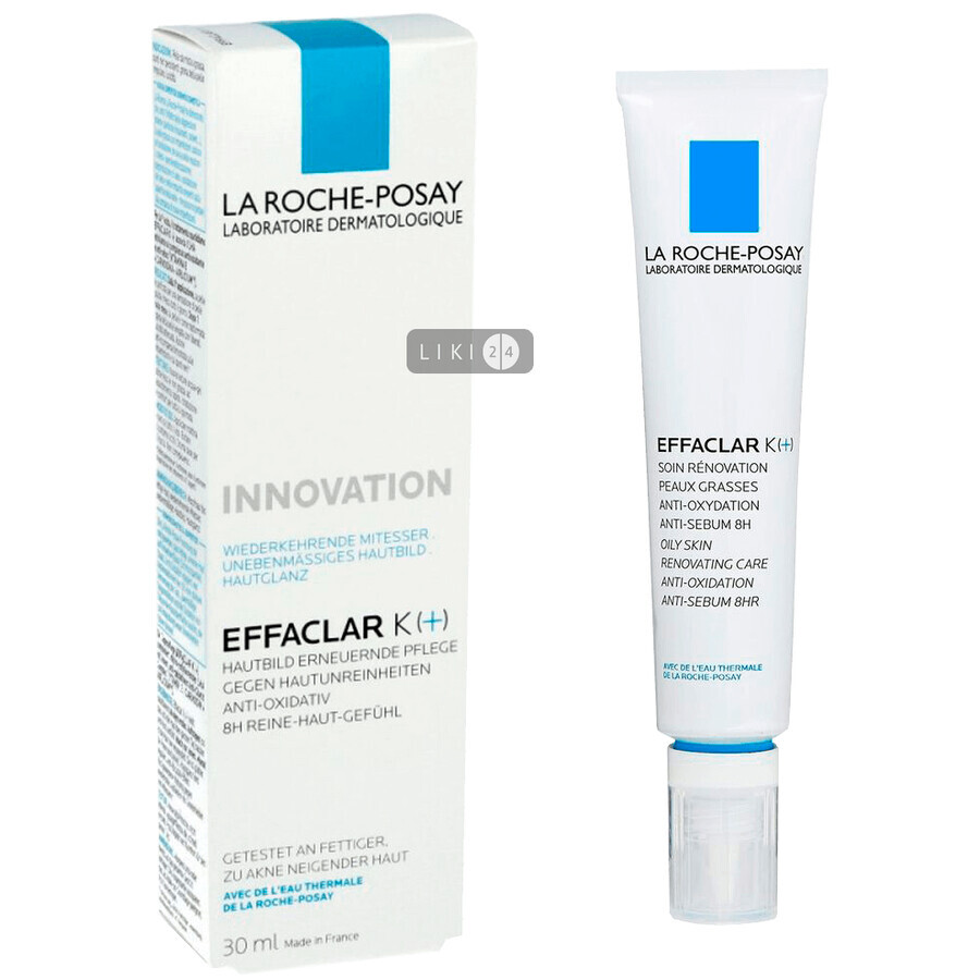 Крем для обличчя La Roche-Posay Effaclar K + для догляду за комбінованою і схильною до жирності шкірою, 30 мл: ціни та характеристики