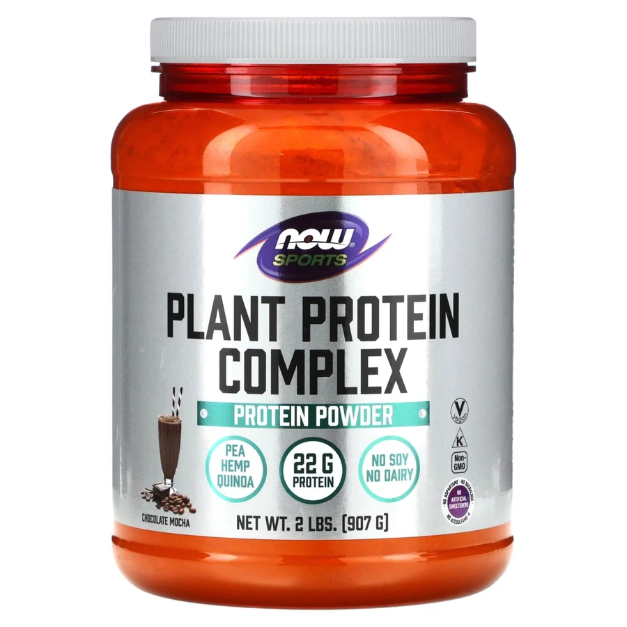 Протеїн рослинний, Plant Protein, Now Foods, комплекс з лободи, гороху та конопель, смак шоколадного мокко, 907 г: ціни та характеристики