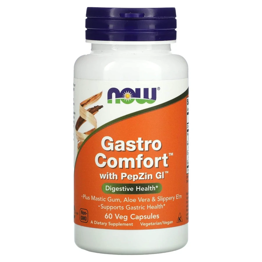 Поддержка здоровья желудка, Gastro Comfort, Now Foods, с PepZin GI, 60 вегетарианских капсул: цены и характеристики