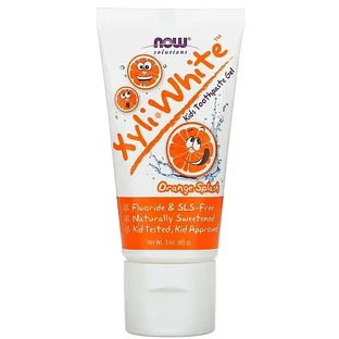 Дитяча зубна паста-гель Now Foods XyliWhite, Kids Toothpaste Gel, лікувально-профілактична, зі смаком апельсину, 85 г