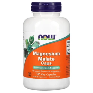 Магнію малат, Magnesium Malate Caps, Now Foods, 180 вегетаріанських капсул