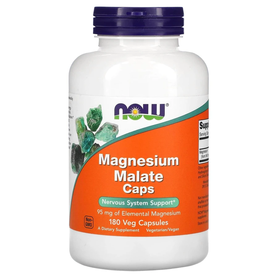 Магнію малат, Magnesium Malate Caps, Now Foods, 180 вегетаріанських капсул: ціни та характеристики