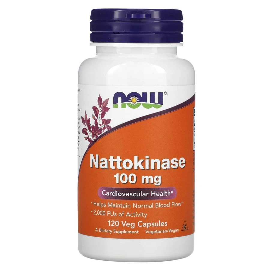 Наттокіназа, Nattokinase, Now Foods, 100 мг, 120 вегетаріанських капсул: ціни та характеристики