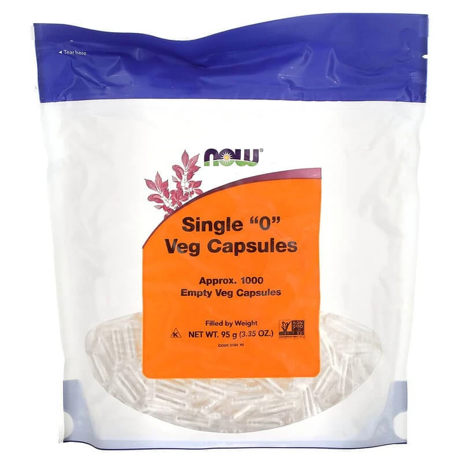 Порожні капсули "0", Single "0" Veg Capsules, Now Foods, 1000 порожніх вегетаріанських капсул: ціни та характеристики