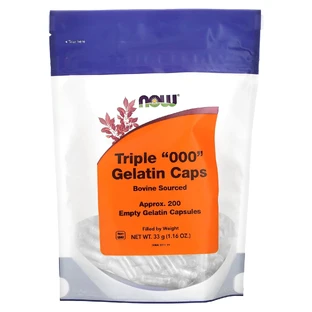 Порожні капсулии "000", Triple "000" Gelatin Caps, Now Foods, 200 порожніх желатинових капсули (33 г)