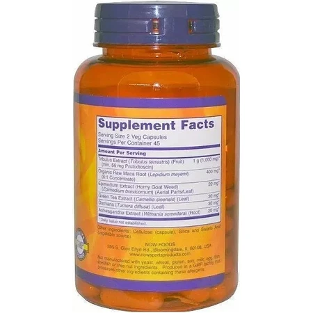 Трибулус Екстрім, Tribulus Extreme, Now Foods, Sports, чоловіче здоров'я, 90 вегетаріанських капсул: ціни та характеристики