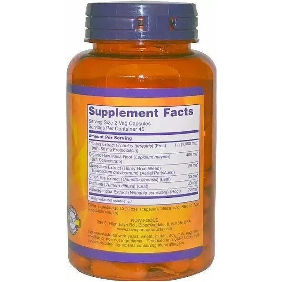 Трибулус Екстрім, Tribulus Extreme, Now Foods, Sports, чоловіче здоров'я, 90 вегетаріанських капсул: ціни та характеристики