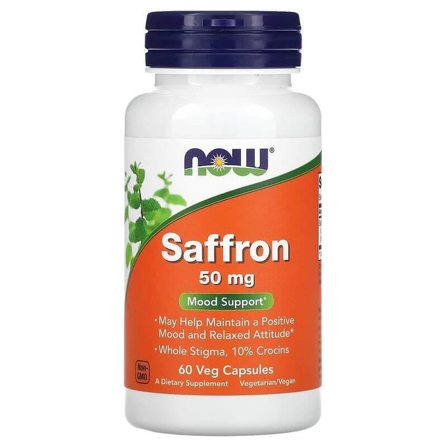 Шафран, Saffron, Now Foods, 50 мг, 60 вегетарианских капсул: цены и характеристики