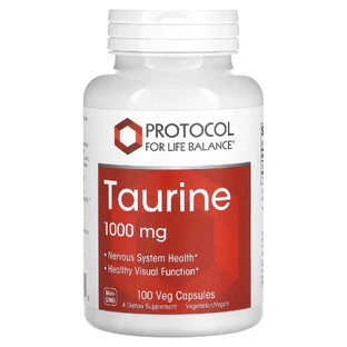 Таурин, Taurine, Protocol for Life Balance, 1000 мг, 100 веганских капсул