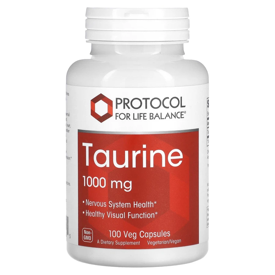 Таурин, Taurine, Protocol for Life Balance, 1000 мг, 100 веганских капсул: цены и характеристики
